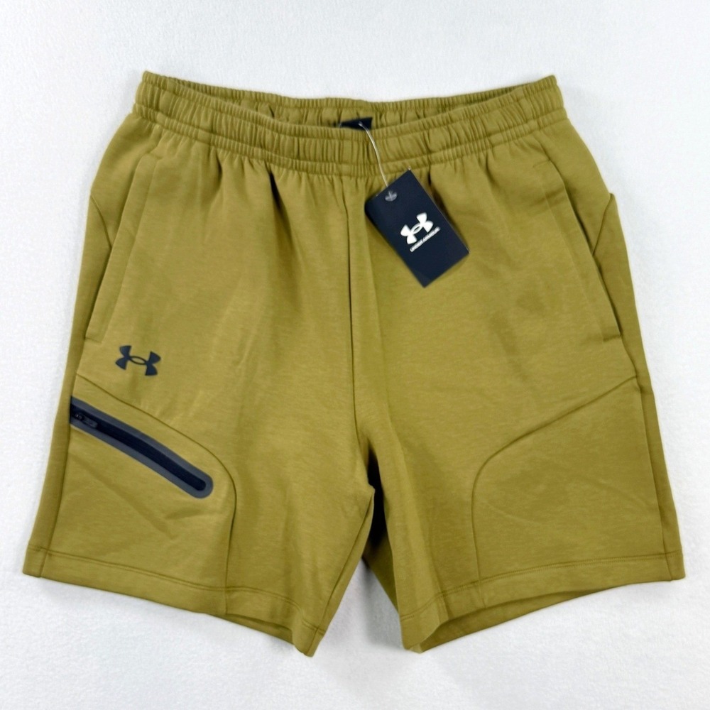 Under Armour UA Unstoppable 7"‎ Shorts - 2XL - Mens Green Fleece Shorts - NEW